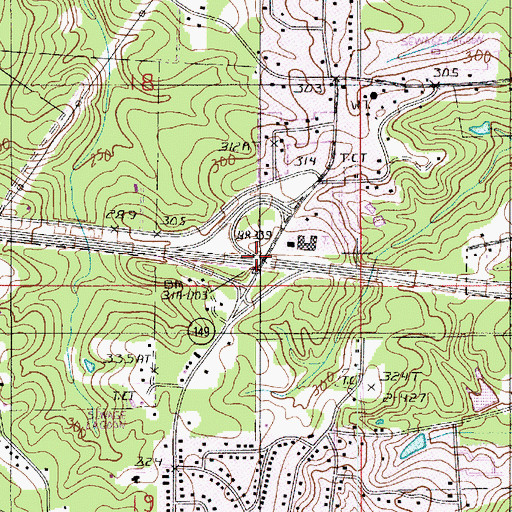 Topographic Map of Interchange 81, LA