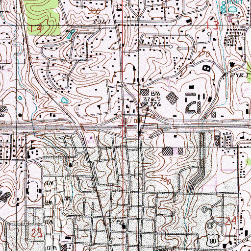 Topographic Map of Interchange 85, LA