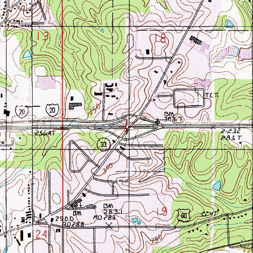 Topographic Map of Interchange 86, LA