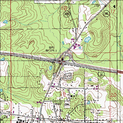 Topographic Map of Interchange 93, LA