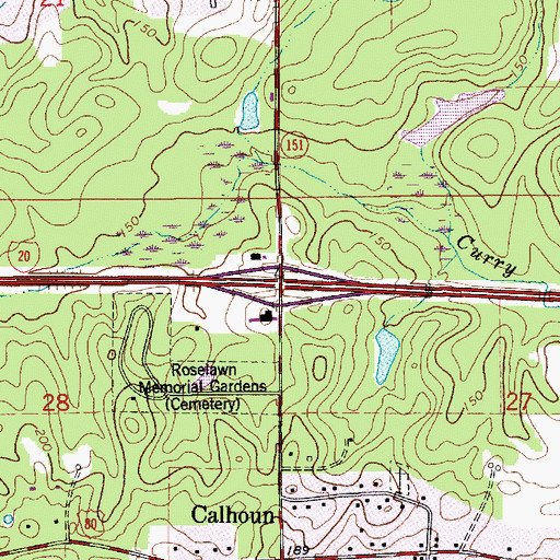 Topographic Map of Interchange 101, LA