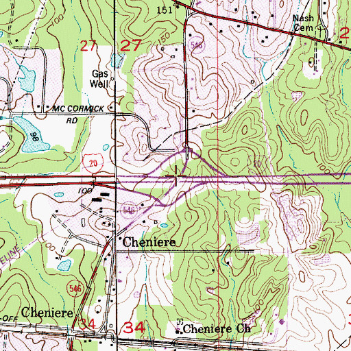Topographic Map of Interchange 108, LA
