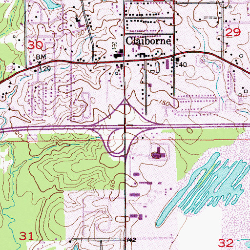 Topographic Map of Interchange 112, LA