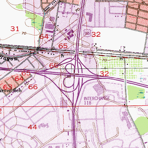 Topographic Map of Interchange 118, LA