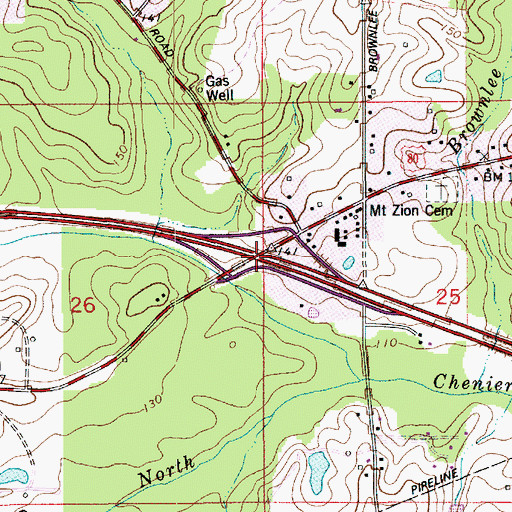 Topographic Map of Interchange 103, LA