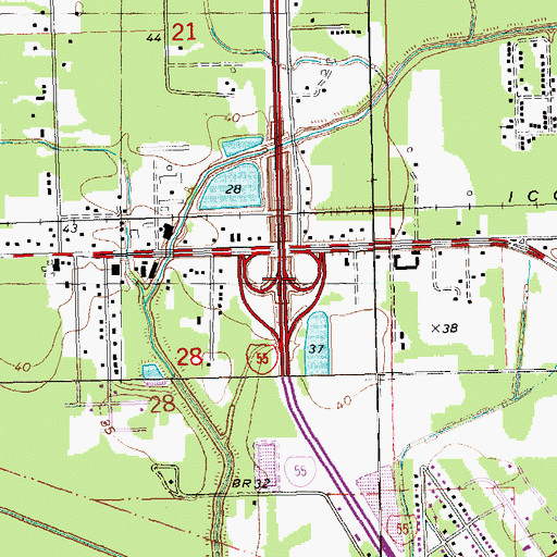 Topographic Map of Interchange 31, LA