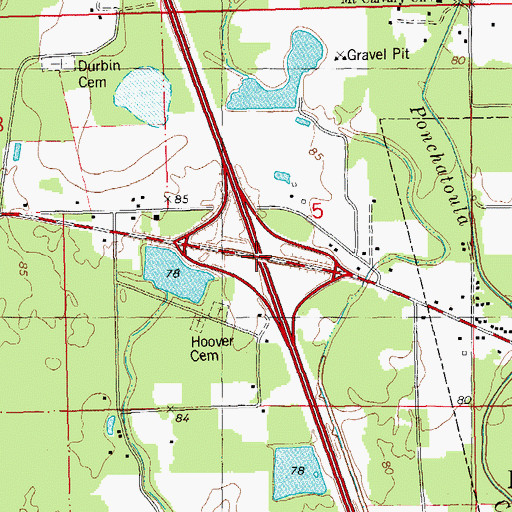 Topographic Map of Interchange 41, LA
