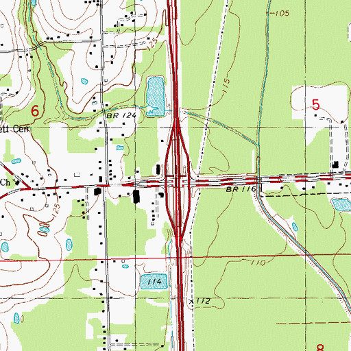 Topographic Map of Interchange 47, LA