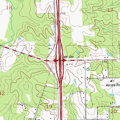 Topographic Map of Interchange 50, LA