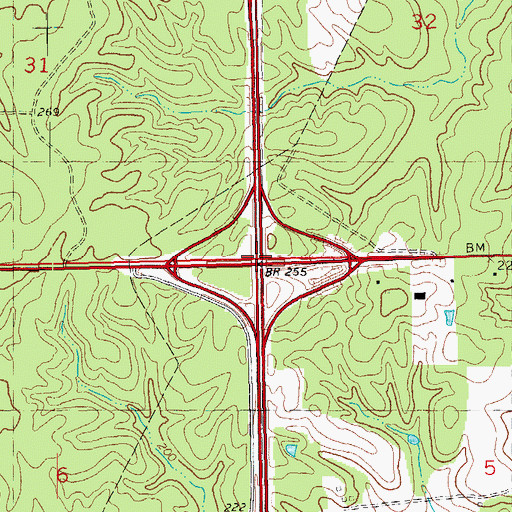 Topographic Map of Interchange 53, LA