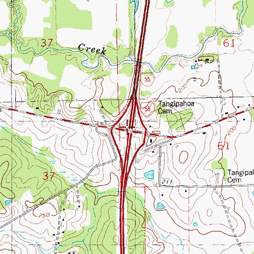 Topographic Map of Interchange 57, LA