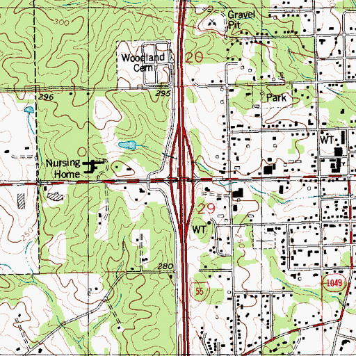 Topographic Map of Interchange 61, LA