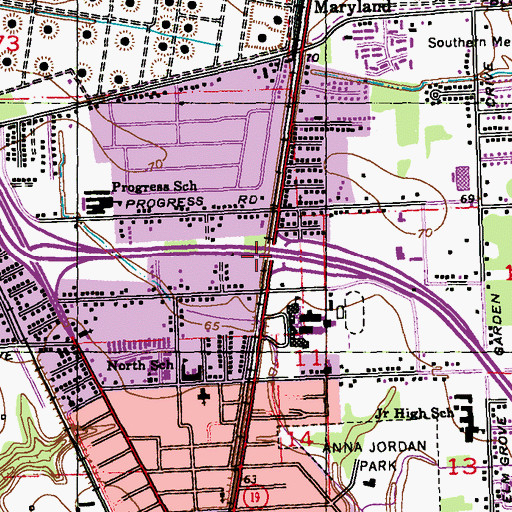Topographic Map of Interchange 8, LA