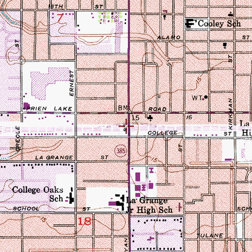 Topographic Map of Interchange 6A, LA