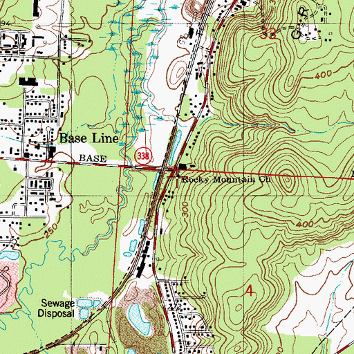 Topographic Map of Rocky Mountain Church, AR
