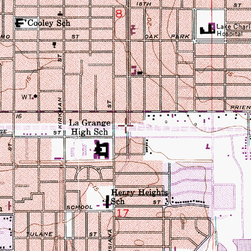 Topographic Map of Interchange 6B, LA