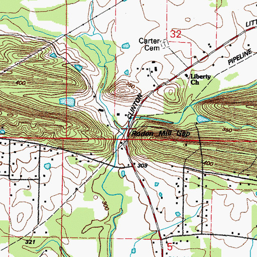 Topographic Map of Roden Mill Gap, AR