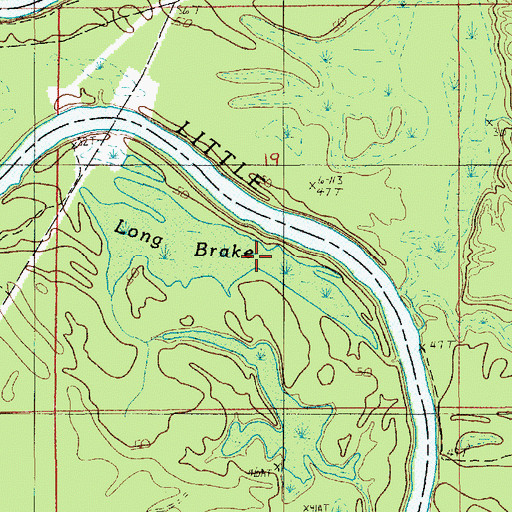 Topographic Map of Long Brake, LA