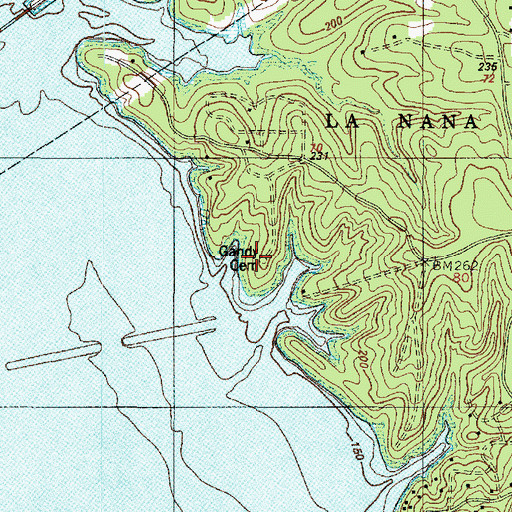 Topographic Map of Gandy Cemetery, LA