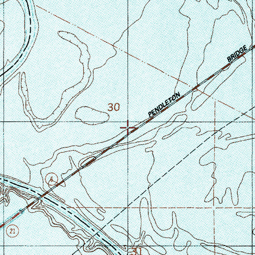 Topographic Map of Pendleton Bridge, LA