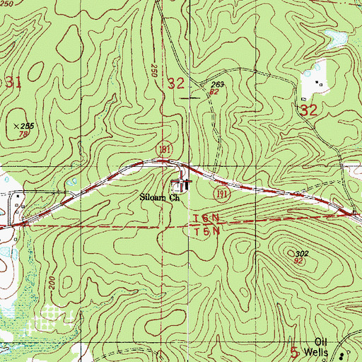 Topographic Map of Siloam Church, LA