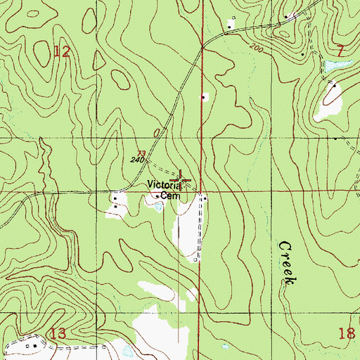 Topographic Map of Victoria Cemetery, LA