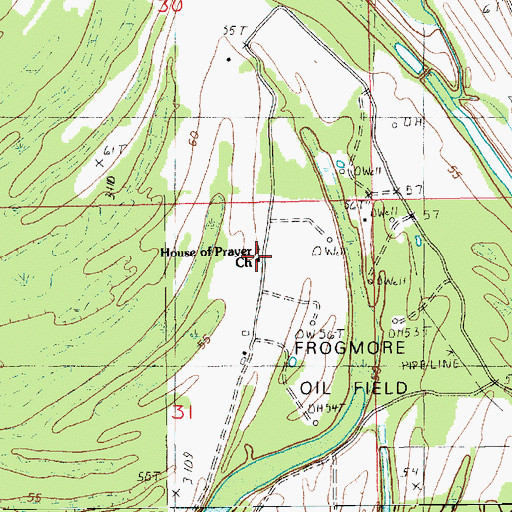 Topographic Map of House of Prayer Church, LA