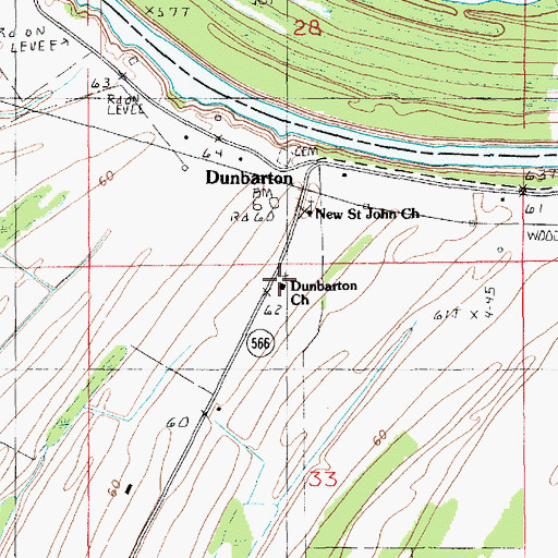 Topographic Map of Dunbarton Church, LA