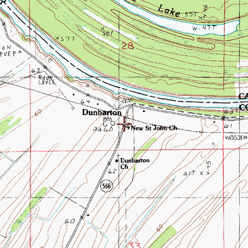 Topographic Map of New Saint John Church, LA