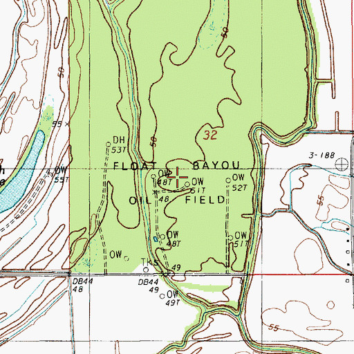 Topographic Map of Float Bayou Oil Field, LA