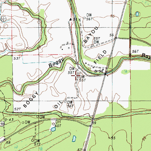 Topographic Map of Baggy Bayou Oil Field, LA