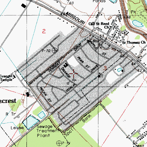 Topographic Map of Ridgecrest, LA