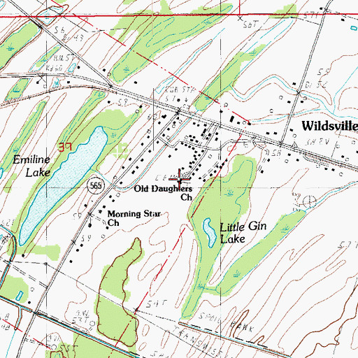 Topographic Map of Old Daughters Church, LA