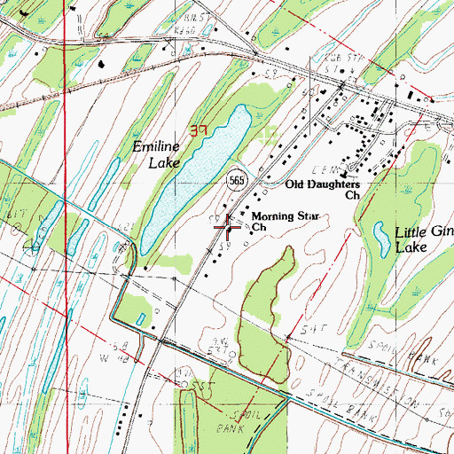 Topographic Map of Morning Star Church, LA