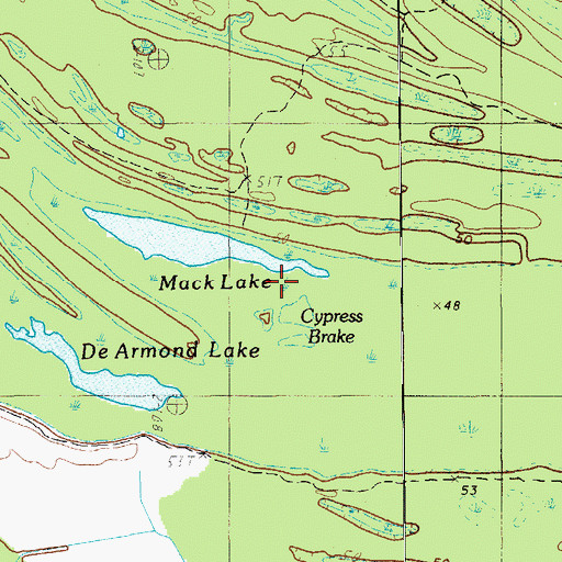 Topographic Map of Cypress Brake, LA