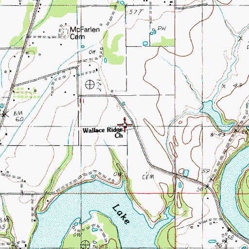 Topographic Map of Wallace Ridge Church, LA