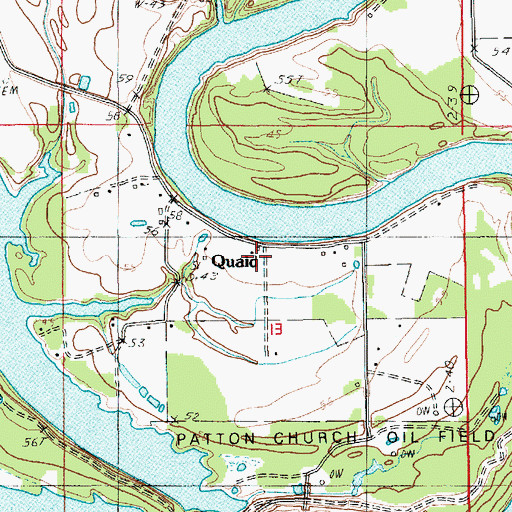 Topographic Map of Quaid, LA