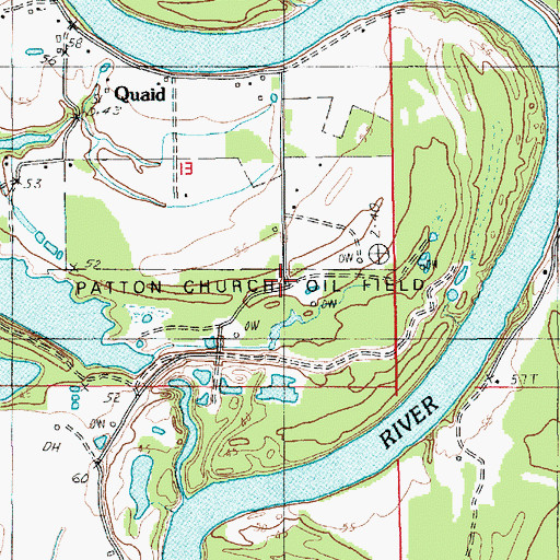 Topographic Map of Patton Church Oil Field, LA