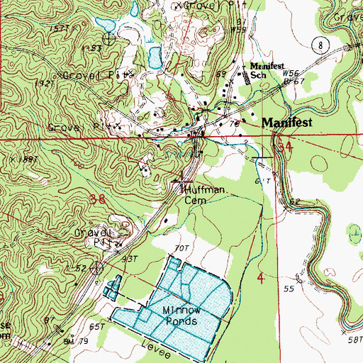Topographic Map of Huffman Cemetery, LA