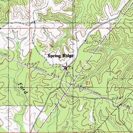 Topographic Map of Spring Ridge, LA