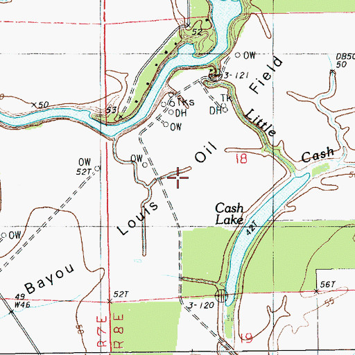 Topographic Map of Bayou Louis Oil Field, LA