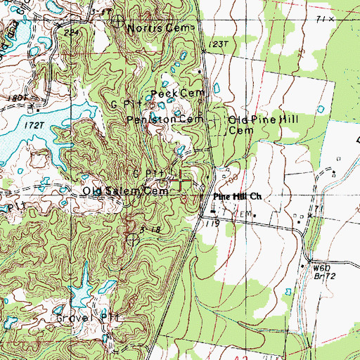 Topographic Map of Old Salem Cemetery, LA
