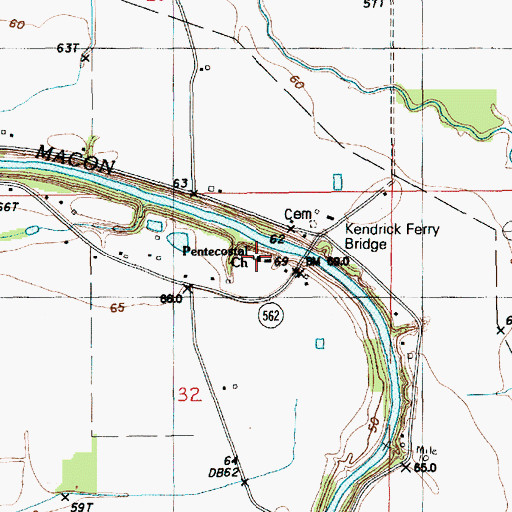 Topographic Map of Pentecostal Church, LA