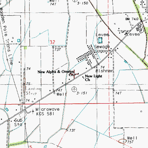 Topographic Map of New Alpha and Omega Church, LA