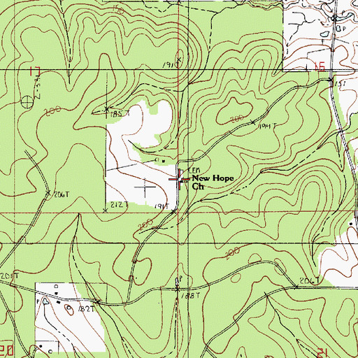 Topographic Map of New Hope Church, LA
