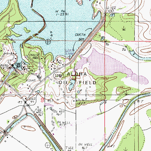 Topographic Map of Aloha Oil Field, LA