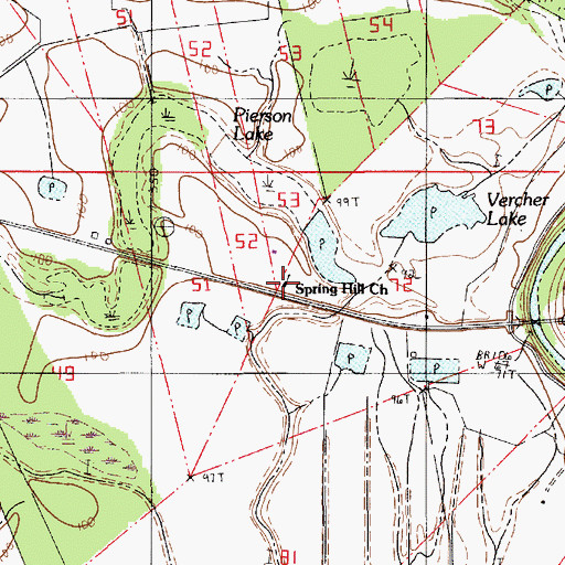 Topographic Map of Spring Hill Church, LA