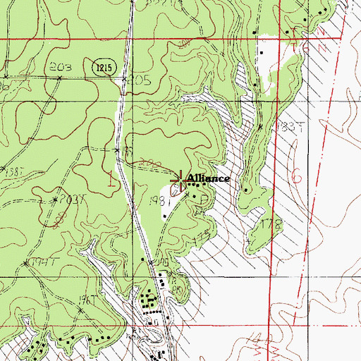 Topographic Map of Alliance, LA