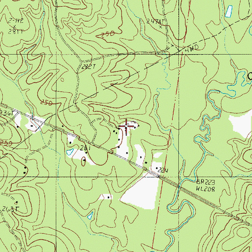 Topographic Map of Church of Christ, LA