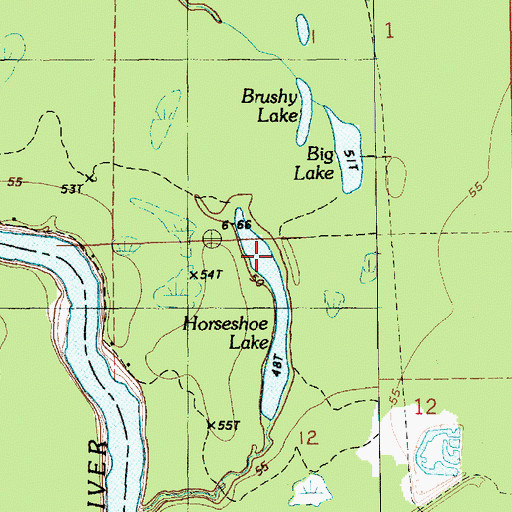 Topographic Map of Horseshoe Lake, LA